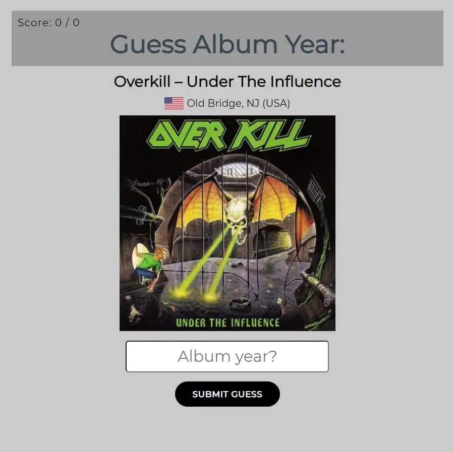 Thrash album year game project image